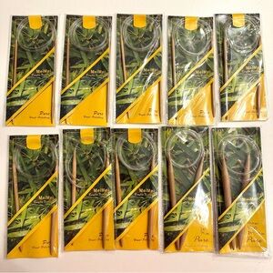 Lot of 10 Bamboo Circular Knitting Needles 29" Long Cable Size 3.5mm - 10mm